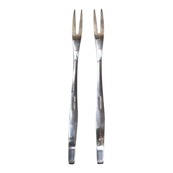 Vintage 2 WMF Cromargan LAUREL Older Satin Stainless GERMANY Cocktail Forks - Picture 1 of 4